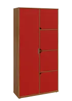 KSR6-82 L skříň šatní, 1x výsuvné ramínko, 4x dvířka, 2053x1022x400 mm, provedení levé, ořech světlý